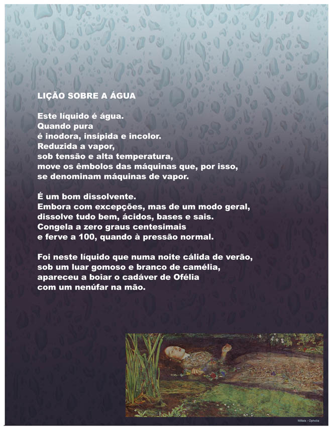 Ilustração do poema Lição sobre a água