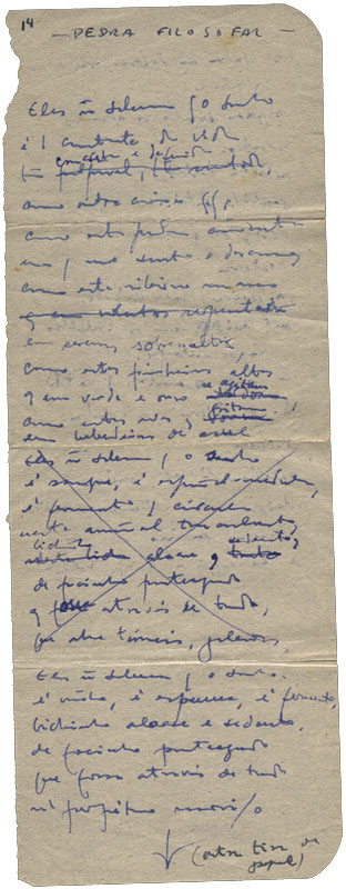 manuscrito do
poema - parte 1